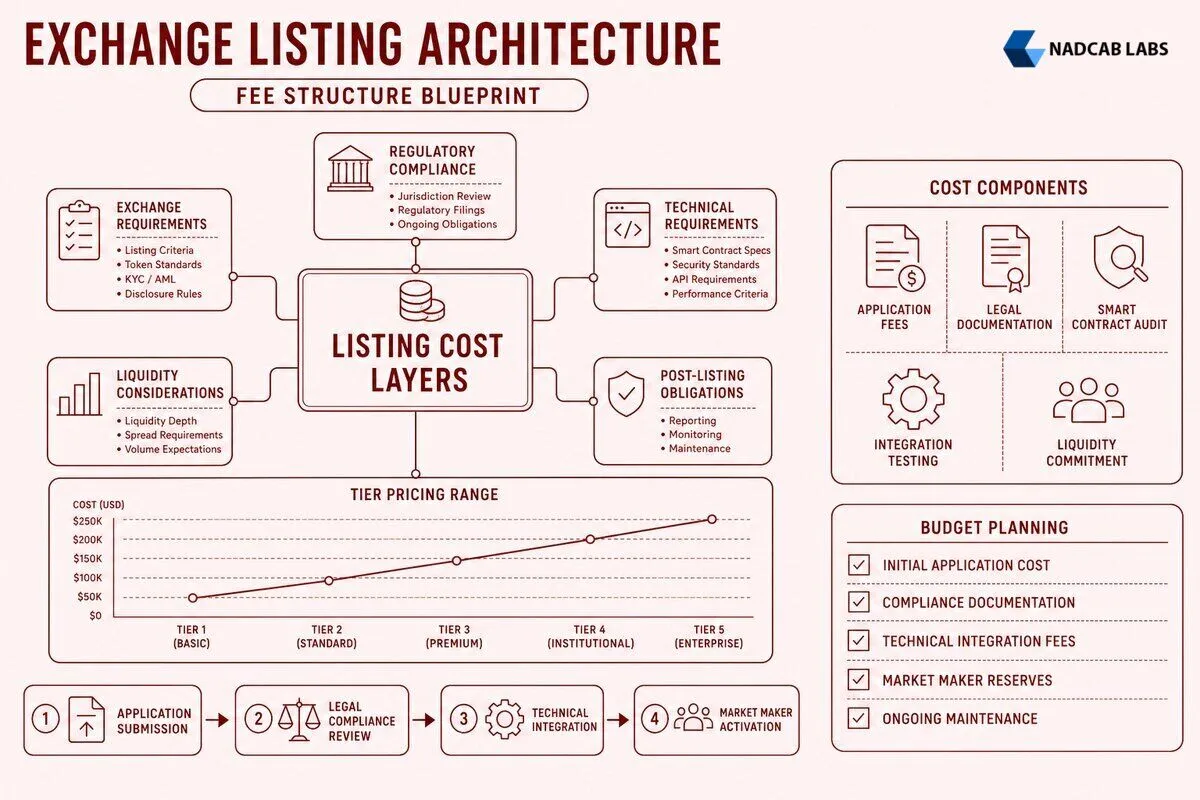 Exchange Listing Cost Breakdown Fee Structure — technical process flow chart