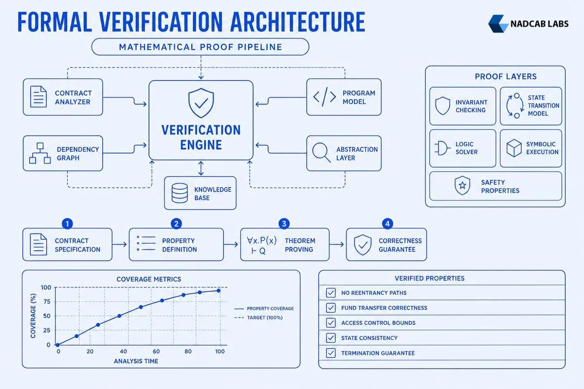 Formal Verification Smart Contracts Mathematical Proof — labelled architecture diagram
