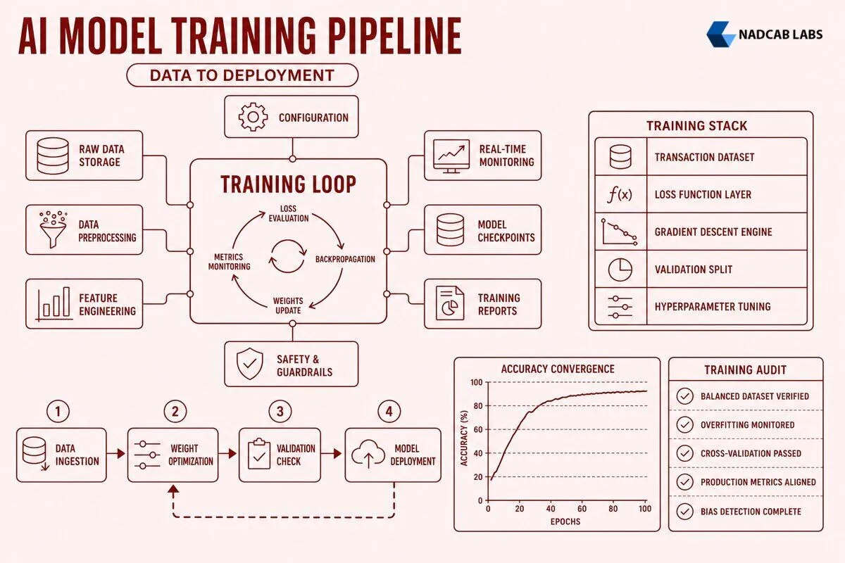 Model Training Works Blockchain Developer Guide — labelled architecture diagram