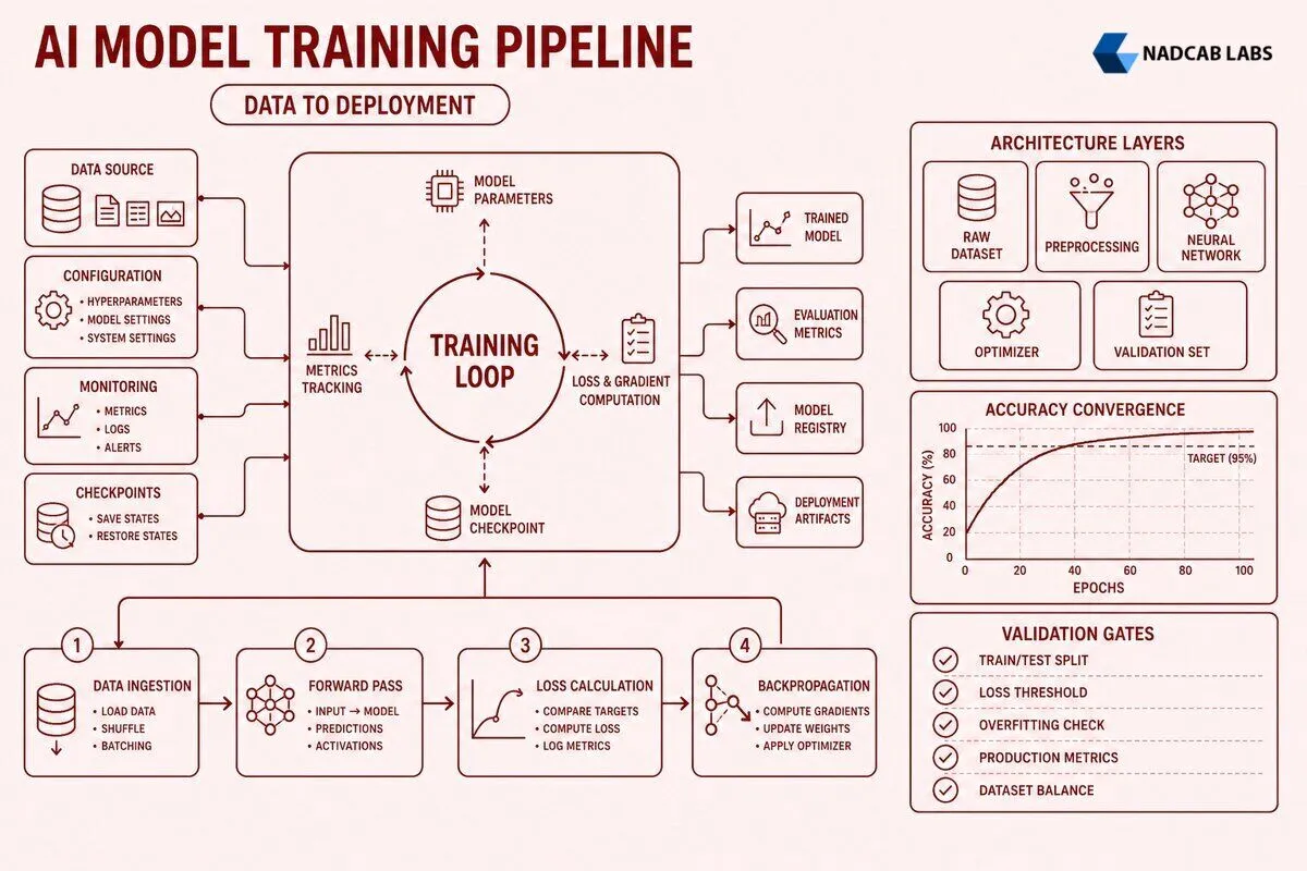 Model Training Works Blockchain Developer Guide — technical process flow chart