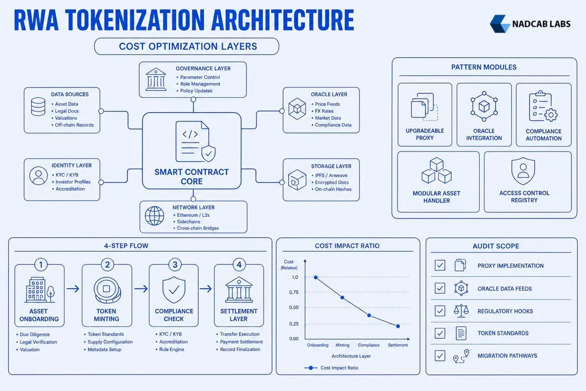 Design Pattern Choices Impact Rwa Tokenization — labelled architecture diagram