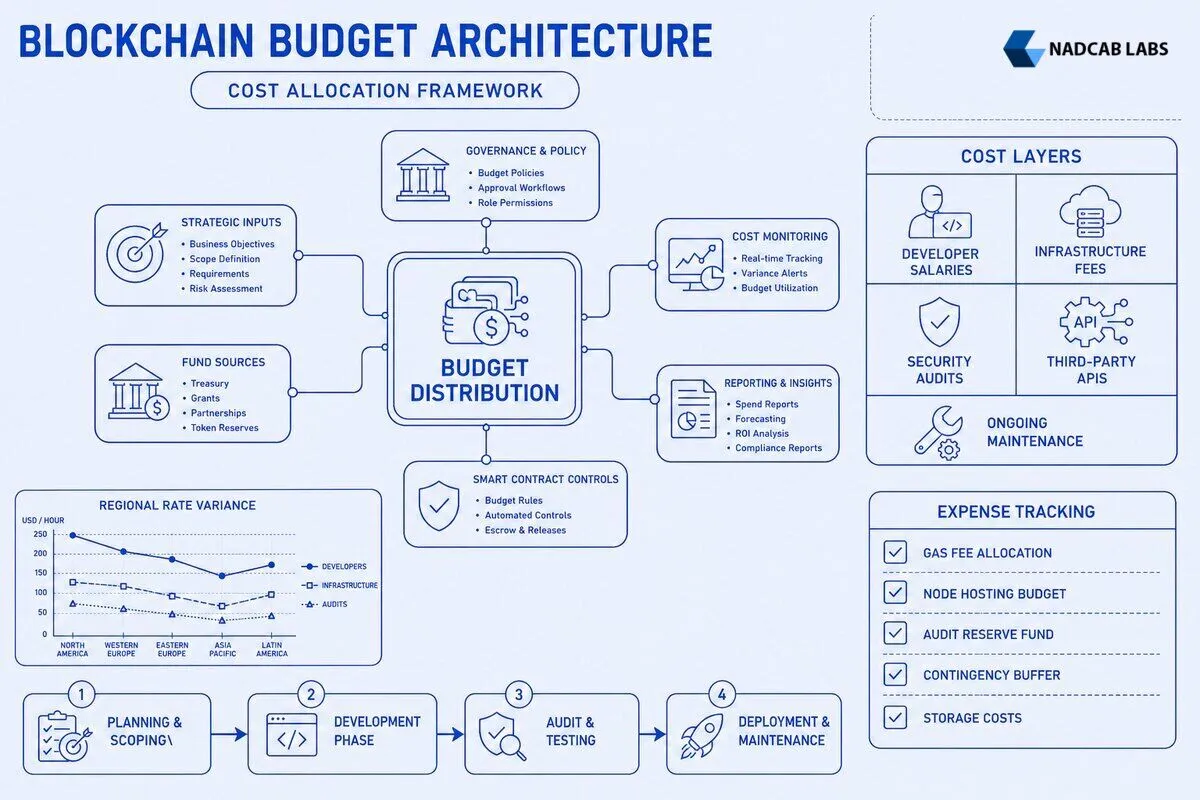 Budget Blockchain Development Detailed Cost Framework โ technical process flow chart