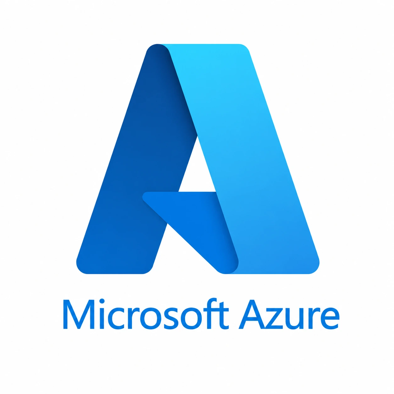 Microsoft Azure logo with a stylized blue 'A' and the text 'Microsoft Azure' on a white background