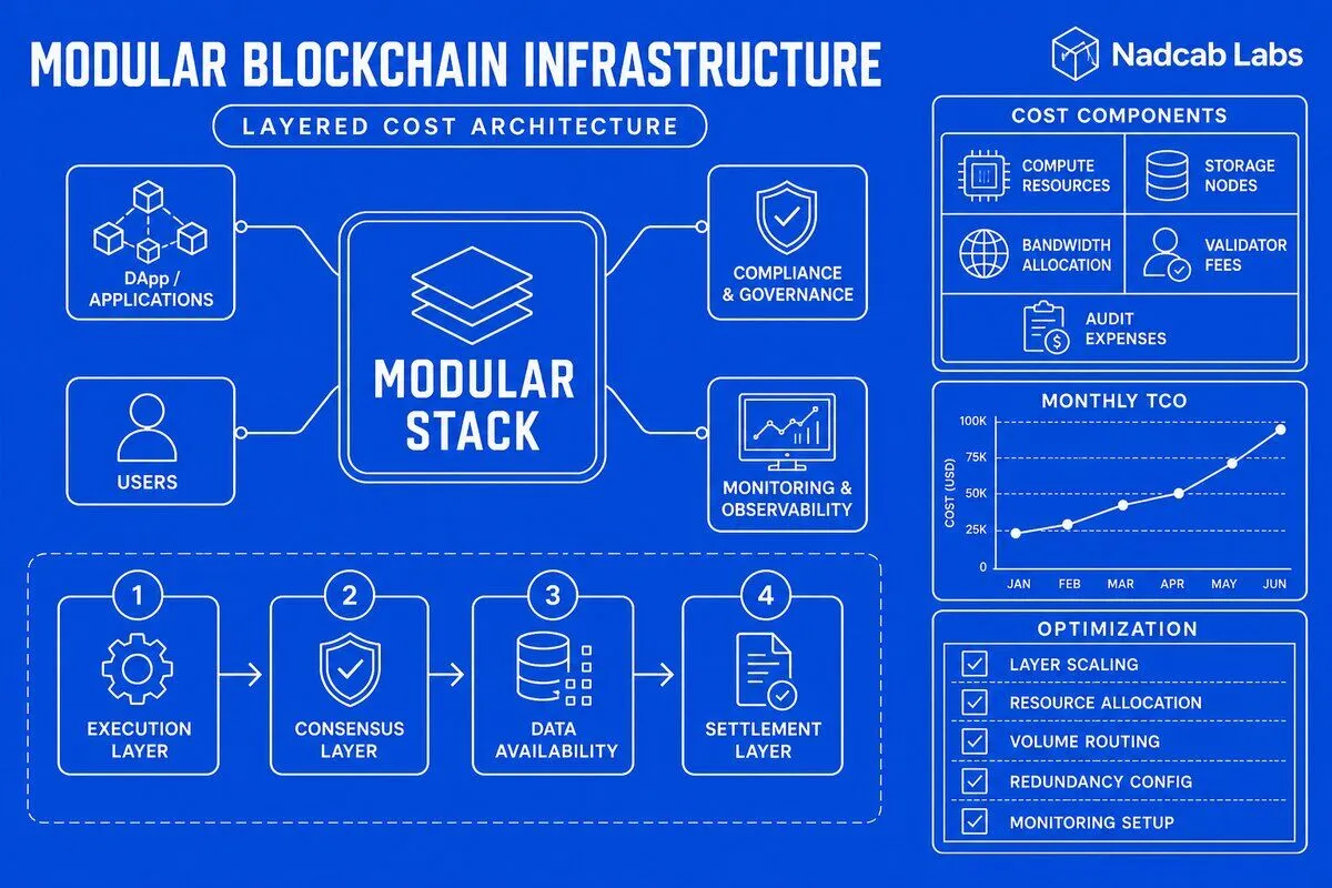 Modular Blockchain Cost Breakdown Infrastructure Tco — labelled architecture diagram