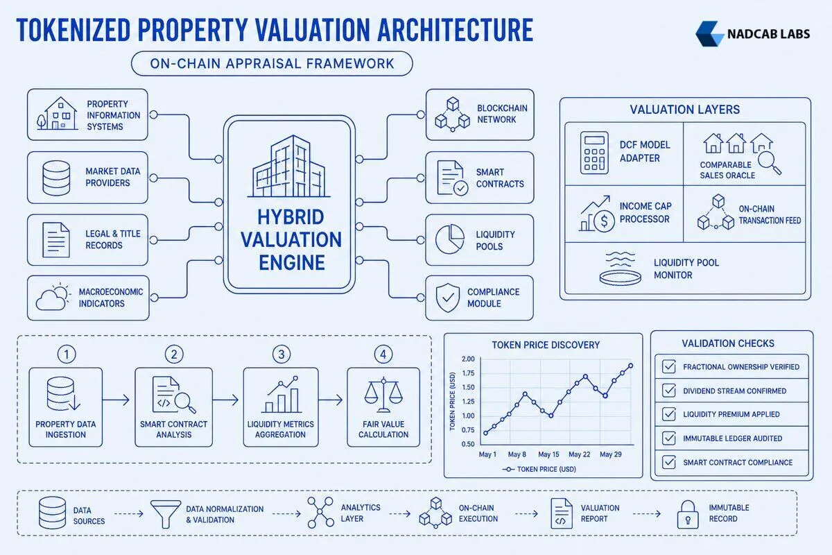 Real Estate Token Valuation Methods Technical — technical process flow chart