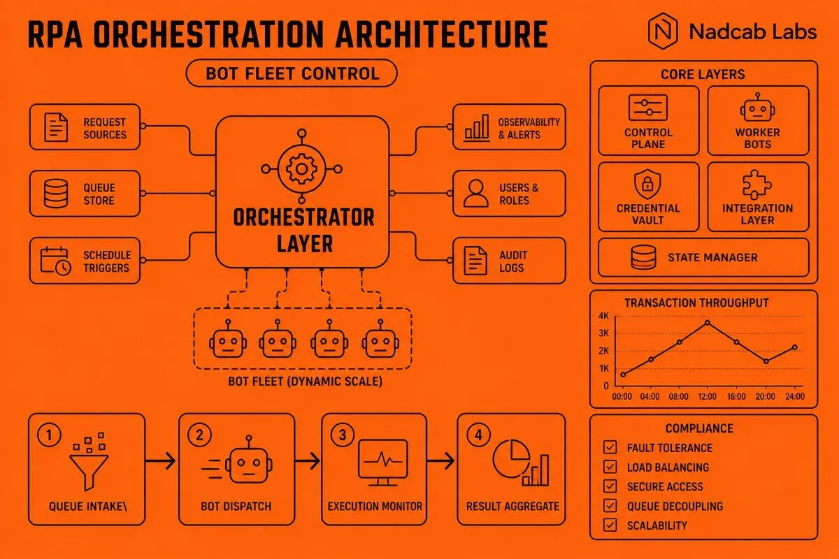 Rpa Architecture Design Patterns Technical Blueprint — labelled architecture diagram
