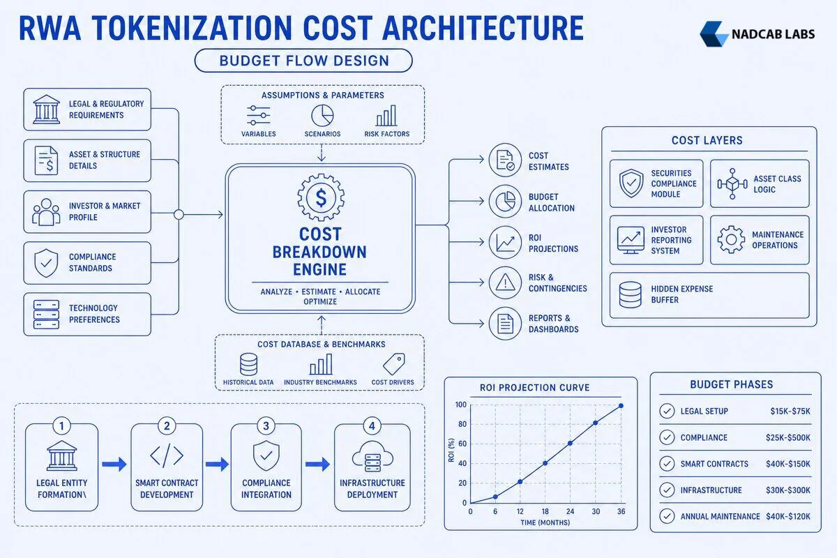Rwa Tokenization Cost Breakdown Budget Planning — labelled architecture diagram