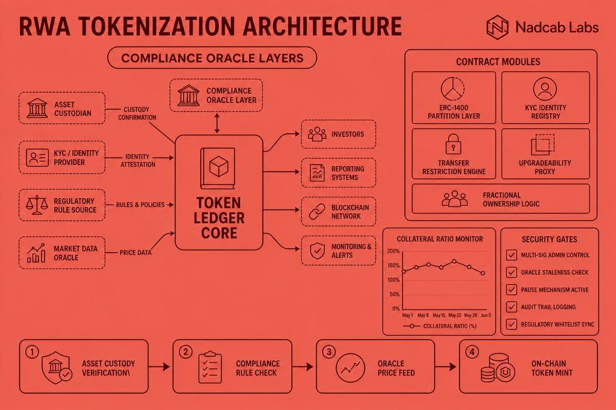 Rwa Tokenization Smart Contract Architecture Technical — labelled architecture diagram