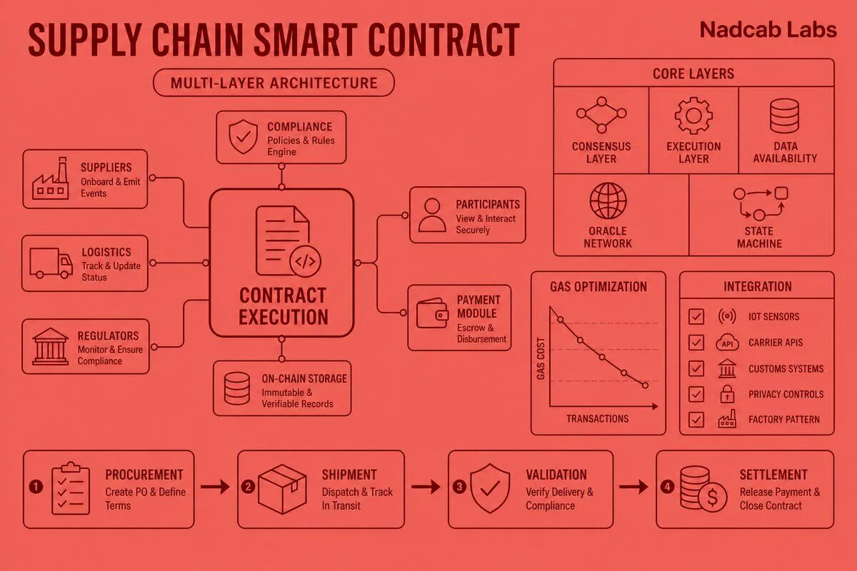 Supply chain smart contract design — Nadcab Labs