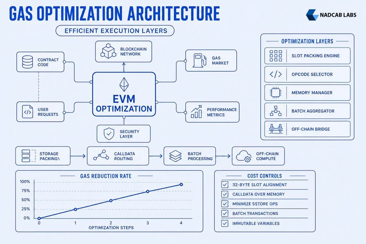 Smart Contract Gas Optimization Architectural Patterns — technical process flow chart