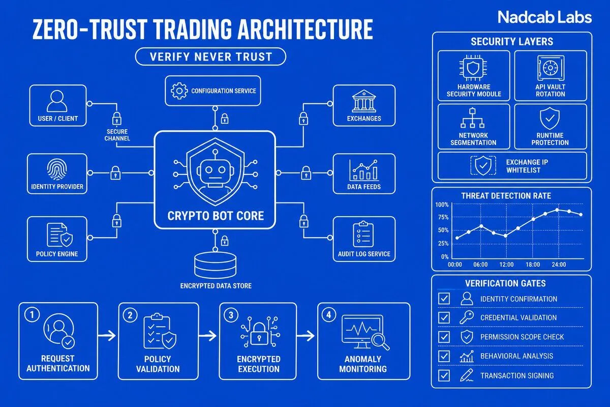 Trading bot security architecture — Nadcab Labs