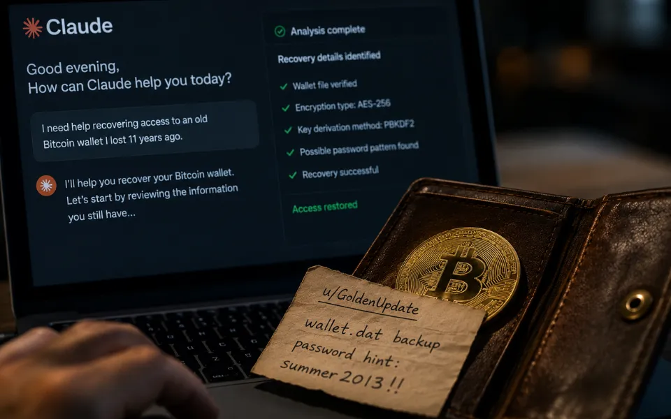Claude AI Recovers $400K Bitcoin Wallet Lost for 11 Years